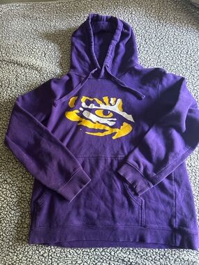 Fanatics Purple Pullover Hoodie with LSU Tiger Logo